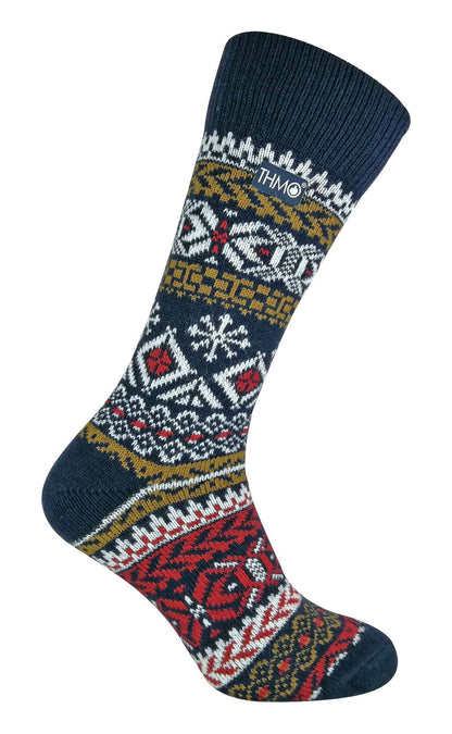 THMO - Mens Festive Socks (38 Fairisle Navy)