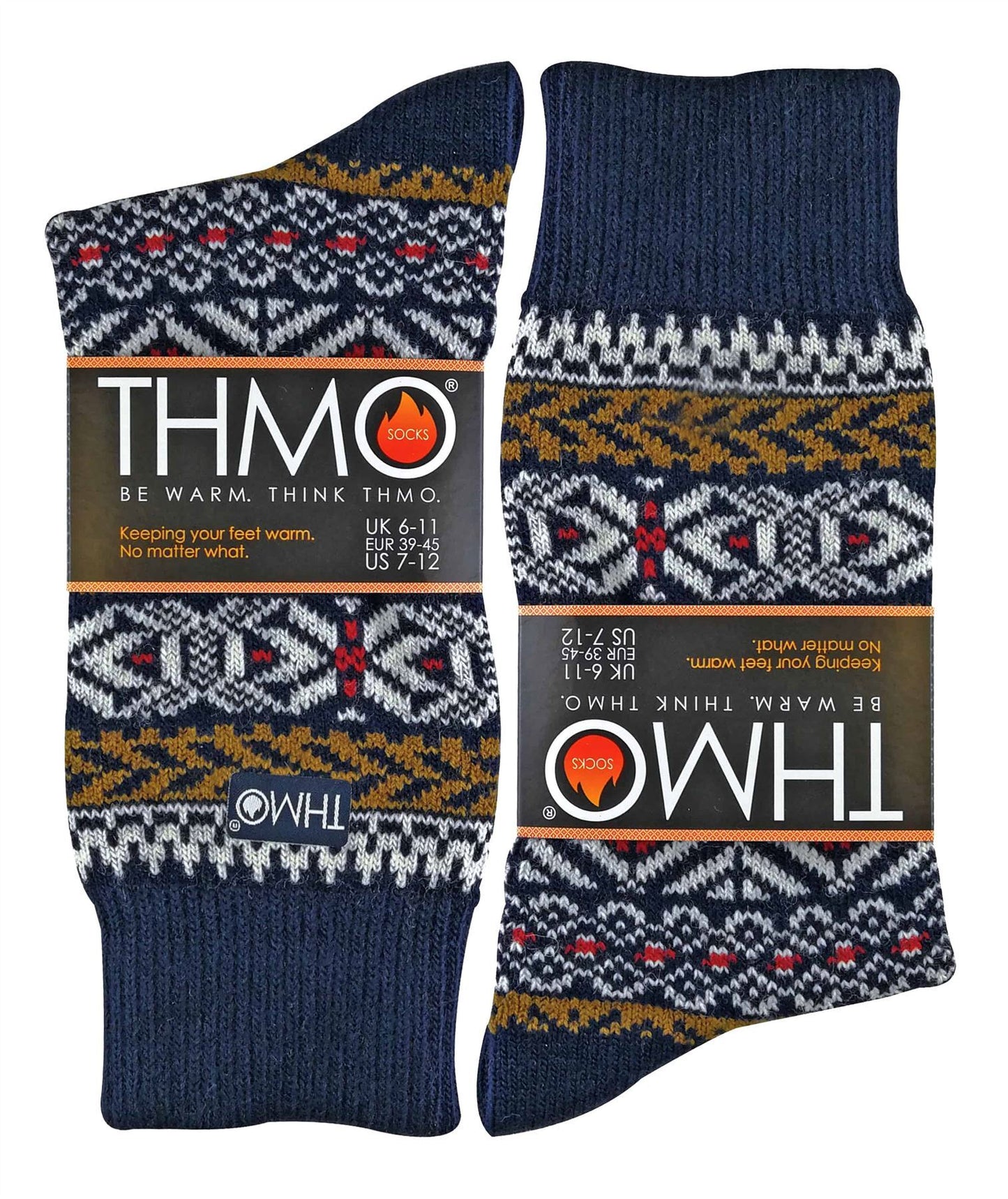 THMO - Mens Festive Socks (38 Fairisle Navy)