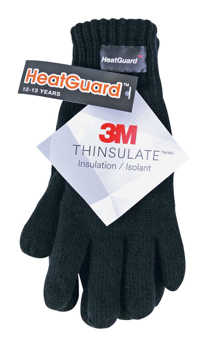 Thinsulate - Children's Knitted Gloves (12-13 Years / Black)