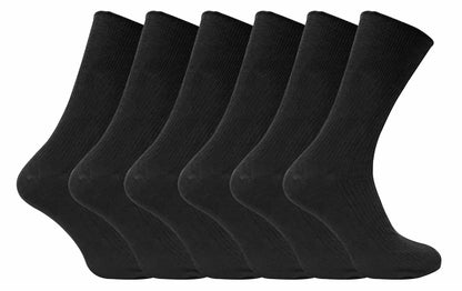 6 Pairs Non Elastic 100% Cotton Socks (6-11 UK / TSFD03)