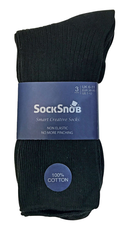 12 Pairs Non Elastic 100% Cotton Socks (6-11 / TSFD03)