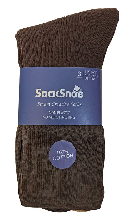 12 Pairs Non Elastic 100% Cotton Socks (6-11 / TSFD02)