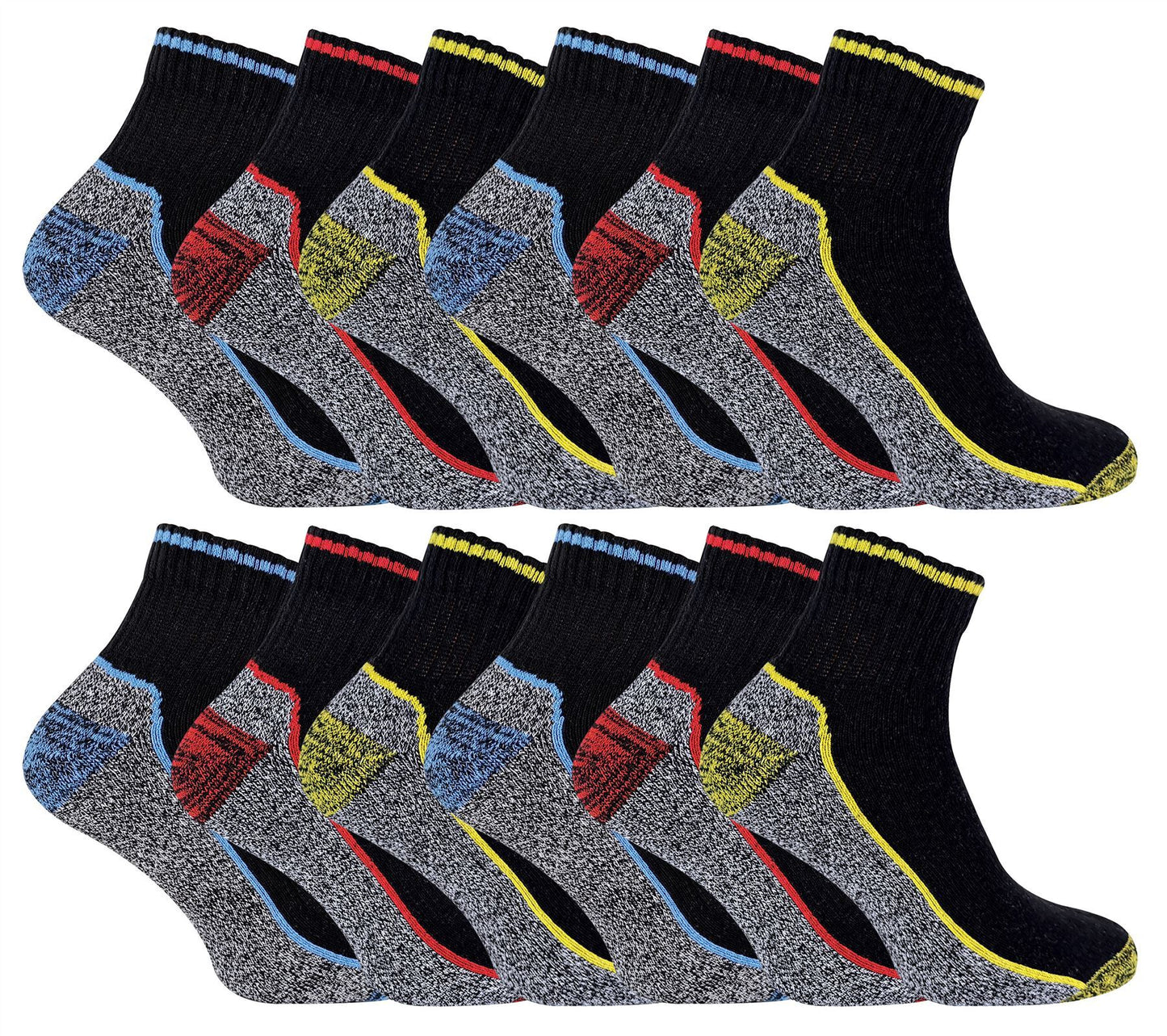 Ultimate SHORT Work Socks 12-14 UK (12 Pairs / SHORT)