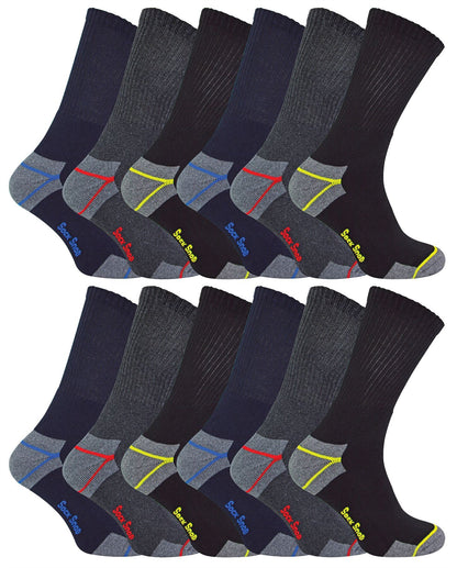 Ultimate Work Socks 6-11 UK (12 Pairs)