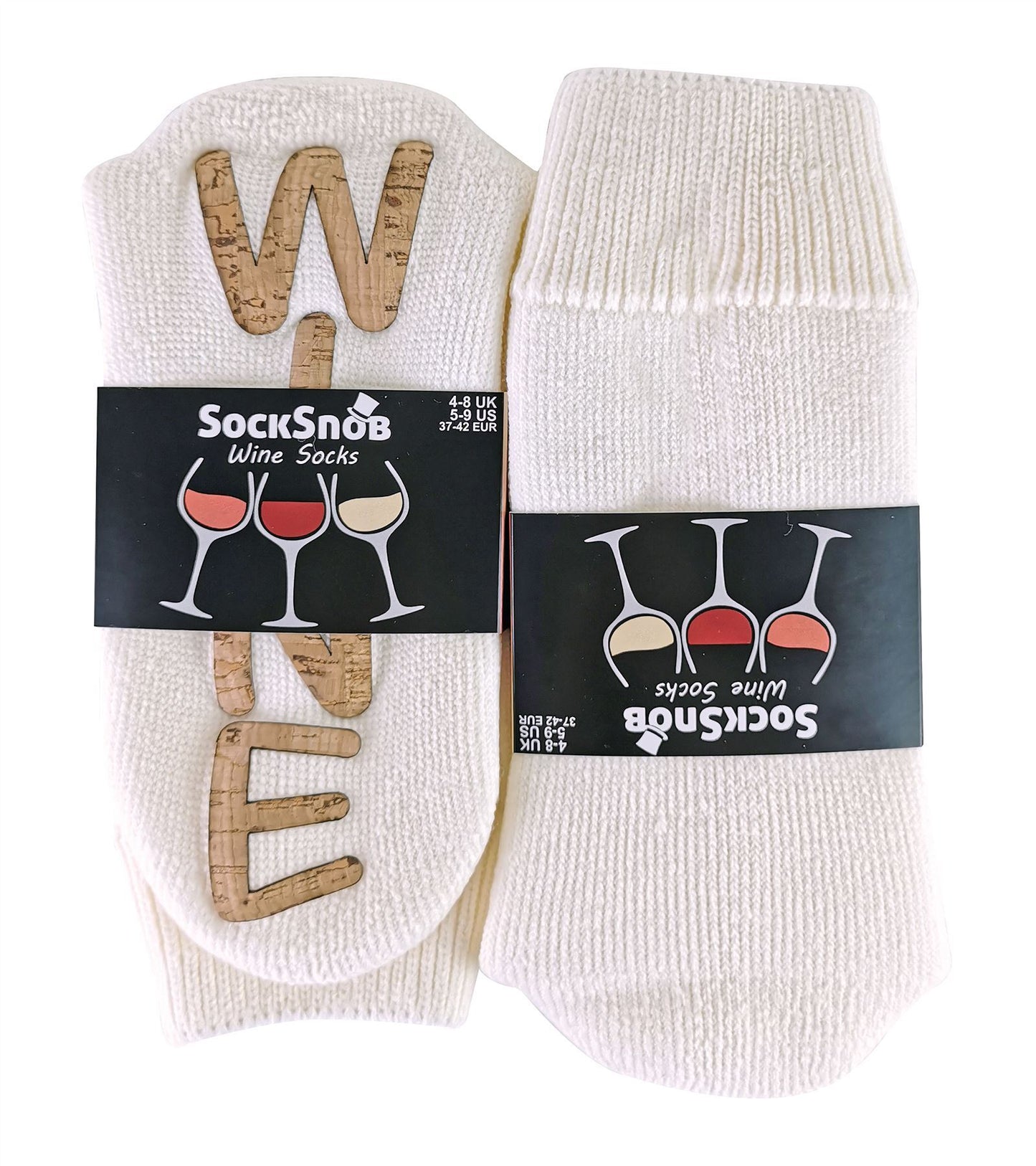 WINE Slipper Socks (White)