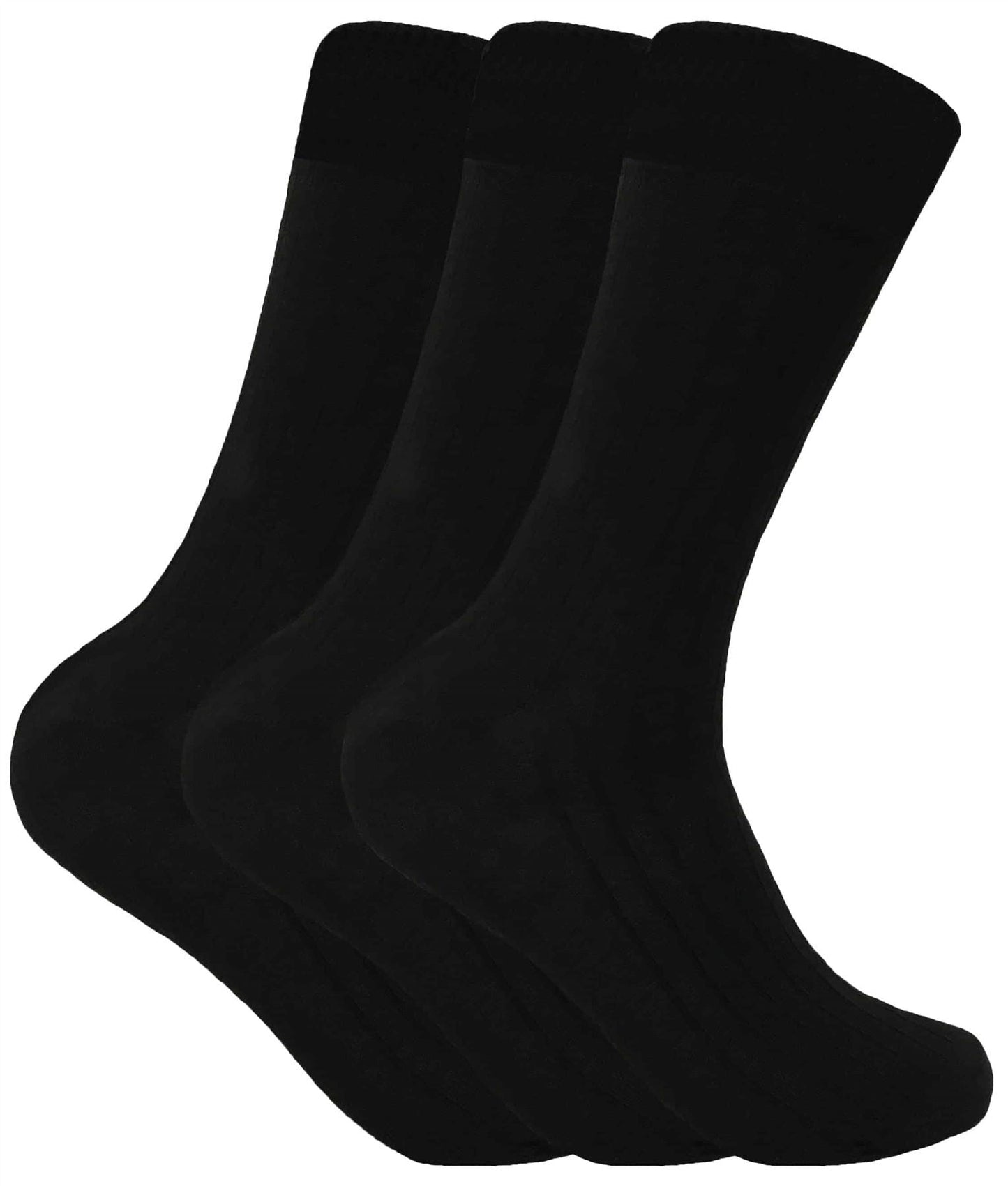 3 Pairs Mens Wool Blend Socks (WB Black)