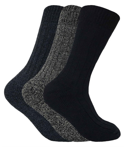 3 Pairs Mens Wool Blend Socks (WB Blue)