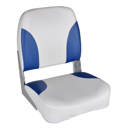 Boat Seats 2 pcs Foldable Backrest Blue-white Pillow 41x36x48cm