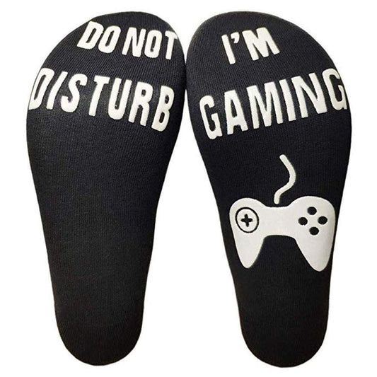 Do Not Disturb, I'm Gaming' Funny Ankle Gamer Socks - Black