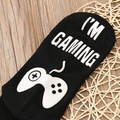 Do Not Disturb, I'm Gaming' Funny Ankle Gamer Socks - Black