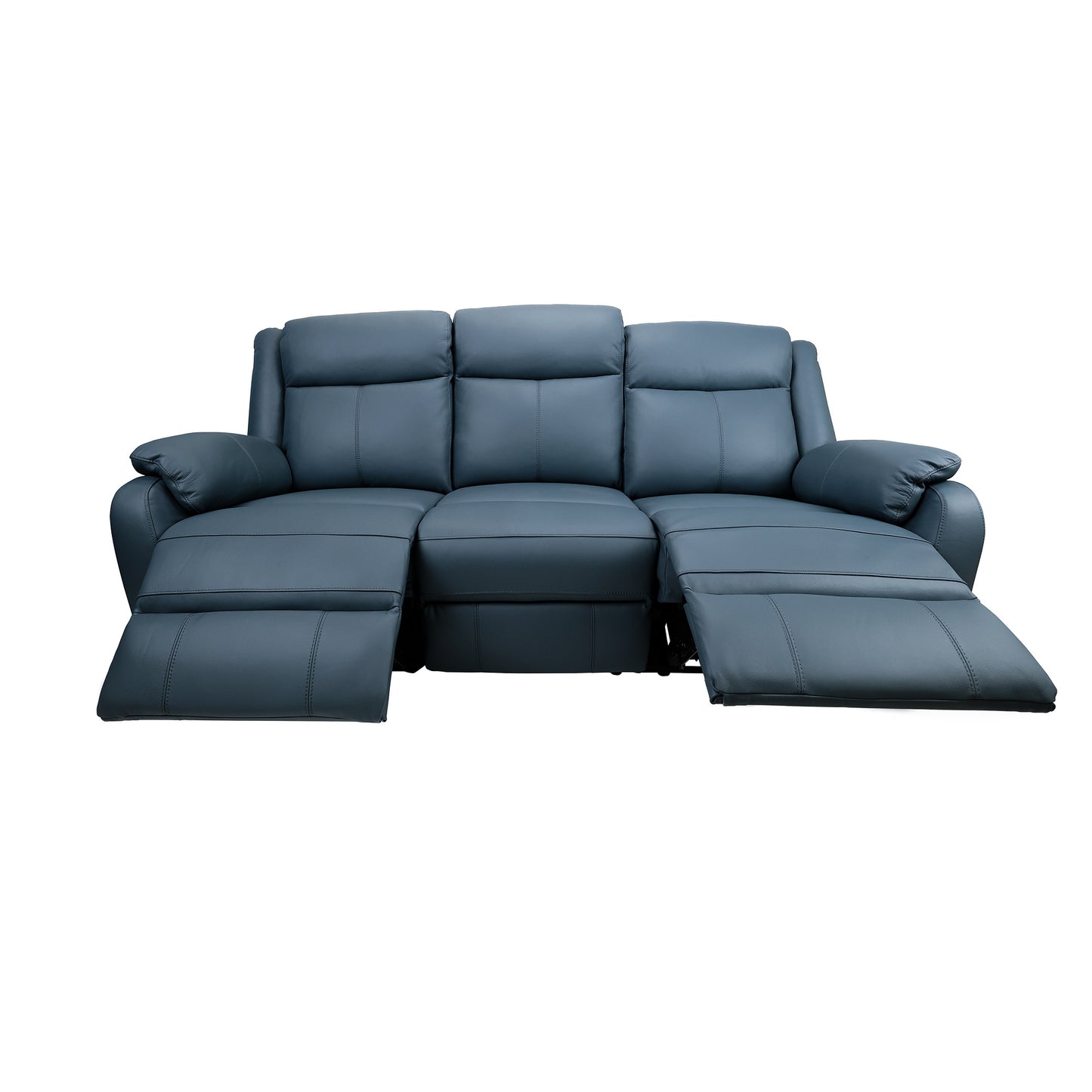 Bella 3+1+1 Seater Electric Recliner Genuine Leather Upholstered Lounge - Blue