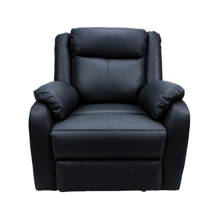 Bella 3+2+1 Seater Electric Recliner Genuine Leather Upholstered Lounge - Black