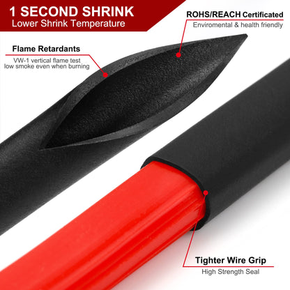 2m Polyolefin Shrink Tube 25/64" (10mm) 2:1 Ratio Heat Shrink Tubing Sleeving Wrap Shrinking