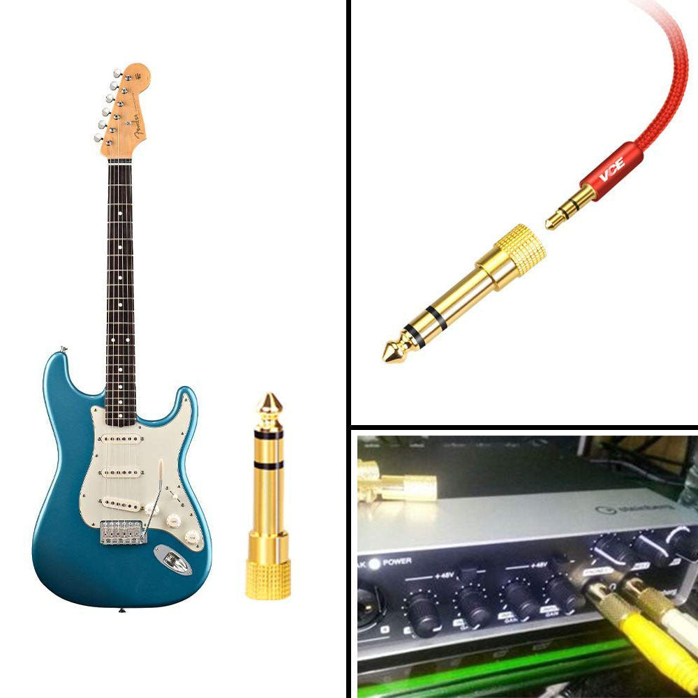 3.5mm Stereo Female to 6.35mm Male  Stereo Audio Jack Adapter for Aux Cable Guitar Amplifier Headphone