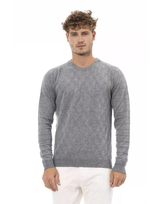 Alpha Studio Men's Gray Viscose Sweater - 48 IT