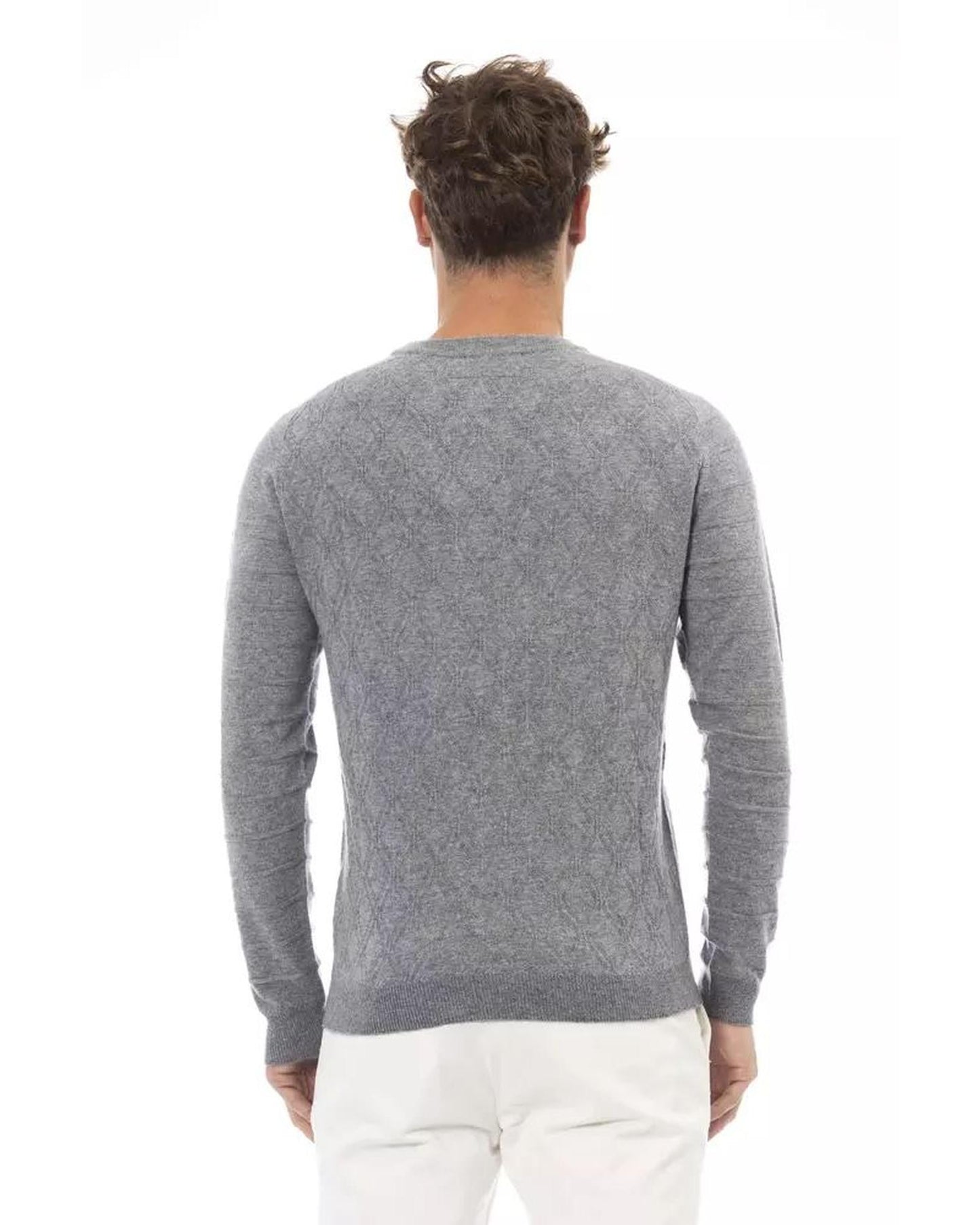 Alpha Studio Men's Gray Viscose Sweater - 48 IT