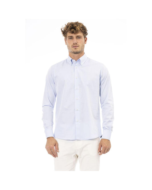 Baldinini Trend Men's Light Blue Cotton Shirt - 44 IT