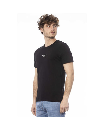 Ungaro Sport Men's Sleek Black Cotton Crew Neck T-Shirt - XL