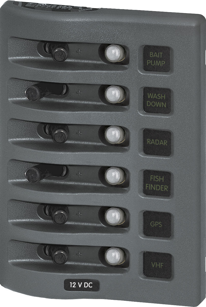 Blue Sea Weather Deck Panel 12v 6 Circuit Breaker Panel