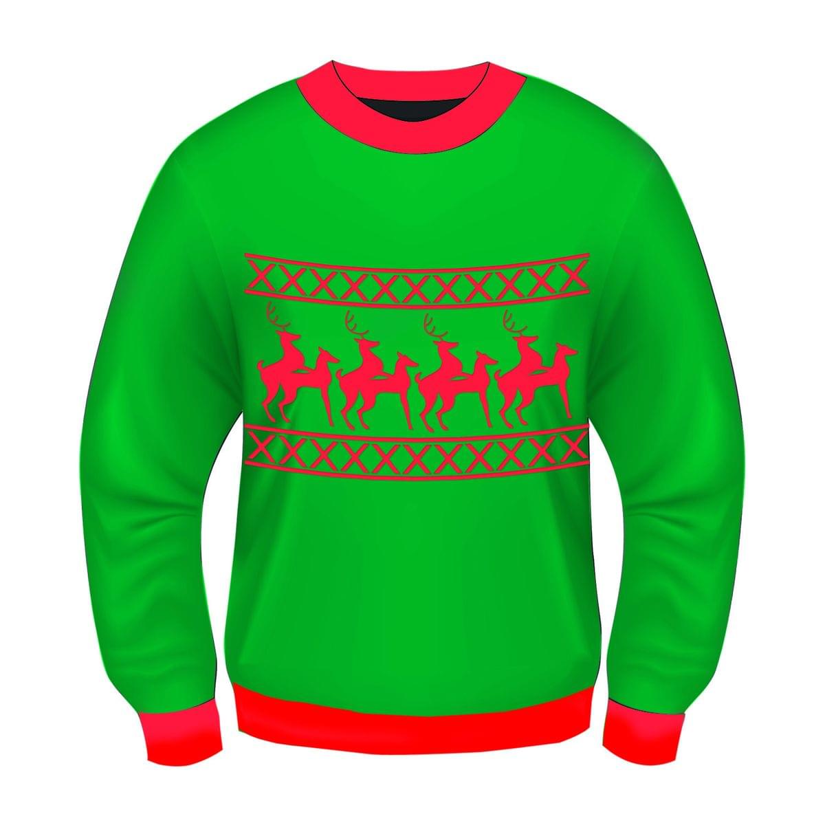 Ugly Christmas Humping Reindeer Adult Sweater Standard