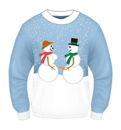 Ugly Christmas Snow Couple Adult Sweater X-Large