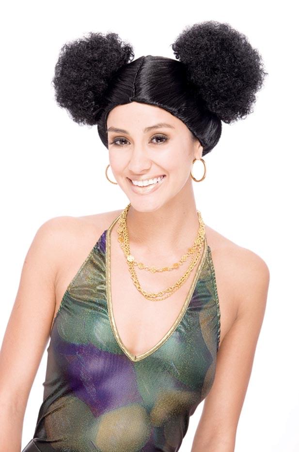 Sweetie Poof Black Adult Costume Wig One Size