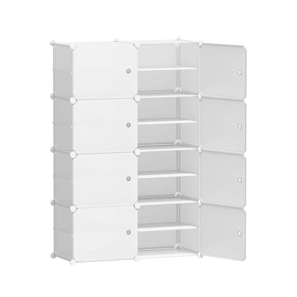 Artiss Shoe Cabinet DIY Storage Cube Shoe Box White Portable Organiser Stand