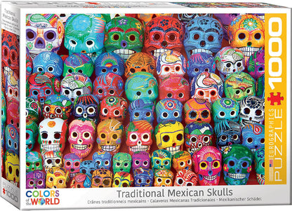 Traditional Mexican Skulls 1000 Piece Jigsaw Puzzle