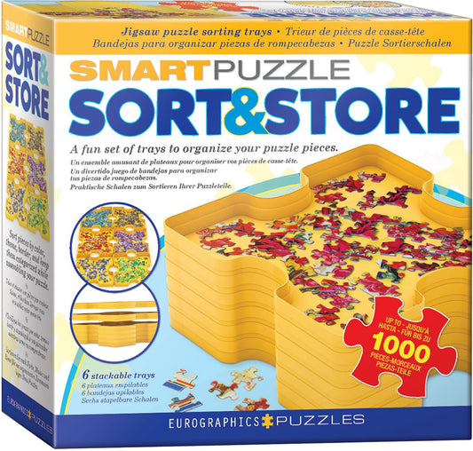 SmartPuzzle Sort & Store 6-Piece Jigsaw Puzzle Tray Set