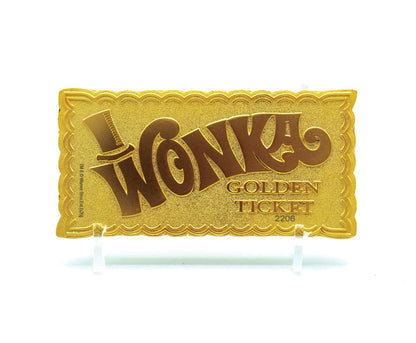 Willy Wonka 24K Mini Gold Plated Golden Ticket Limited Edition Replica