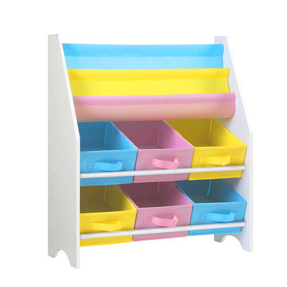 Keezi Kids Bookcase Childrens Bookshelf Toy Storage Organizer 2 Tiers Shelves