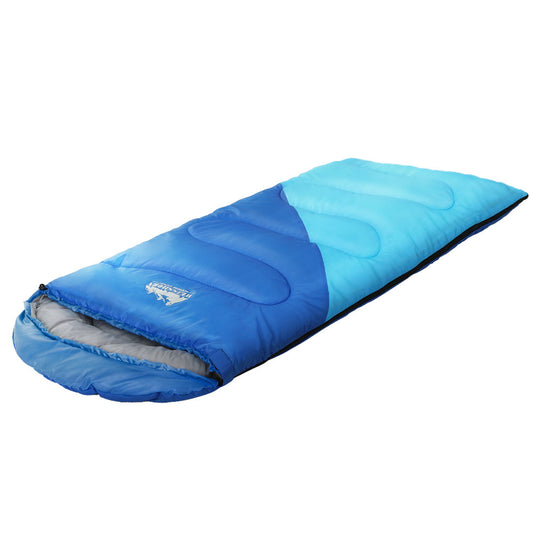 Weisshorn Sleeping Bag 136cm Kids Camping Hiking Winter Blue