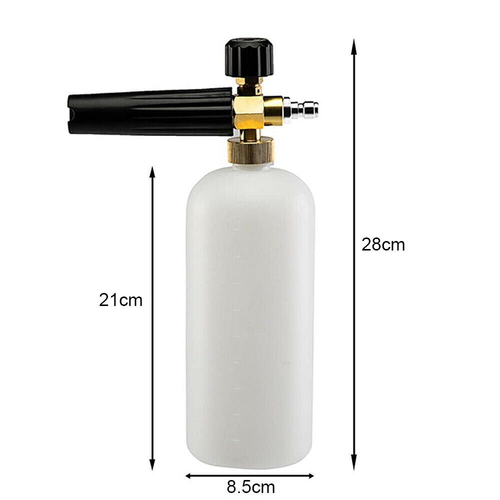 1L Snow Foam Lance Cannon Bottle Soap Gun Sprayer Hose For Car Pressure Washer + 5 Nozzles