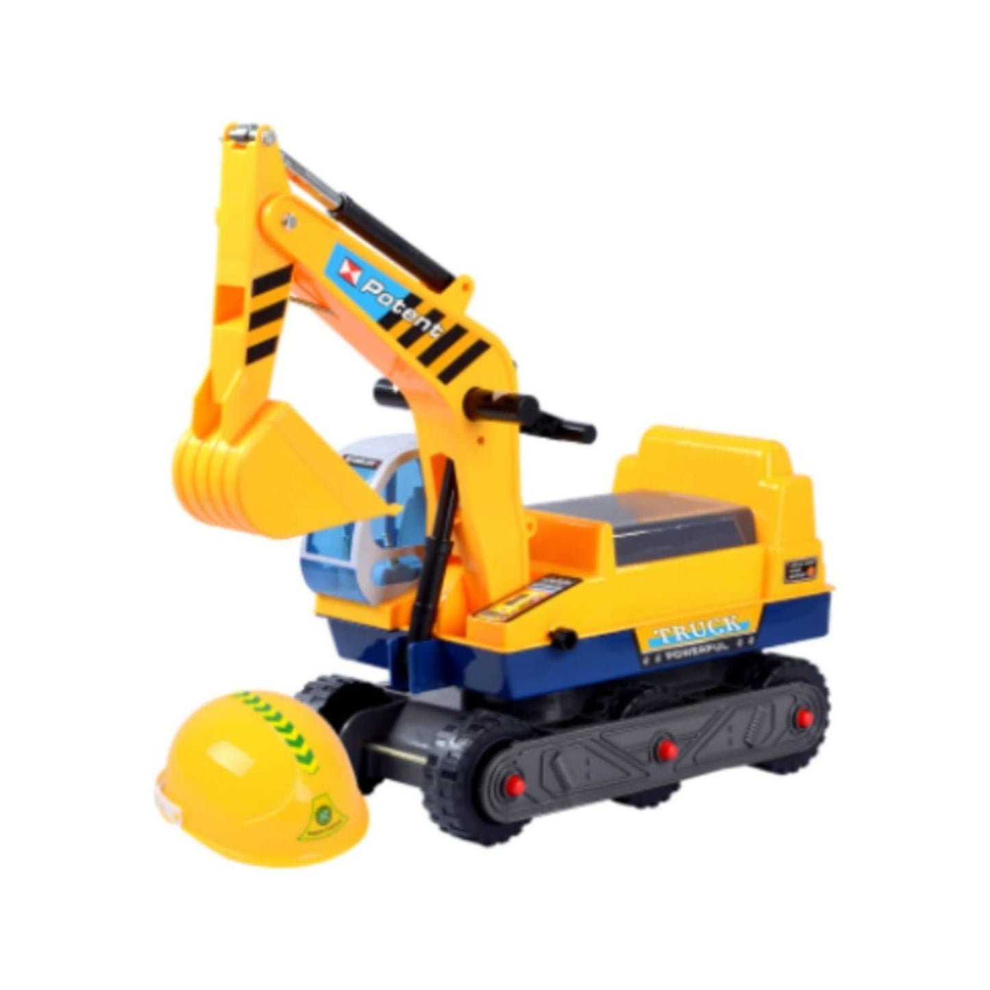 GOMINIMO Kids Ride On Sand Excavator Toy Car with Helmet GO-KEX-100-JBL