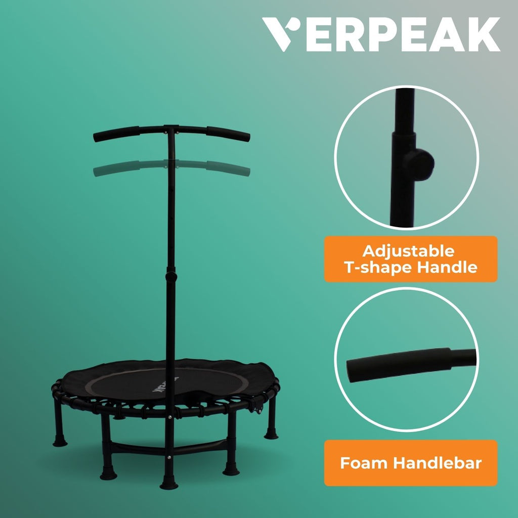 Verpeak Fitness Trampoline 40" with T shape handrail VP-TP-101-JDI