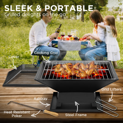 Wallaroo Portable Outdoor Fire Pit for BBQ, Grilling, Cooking, Camping