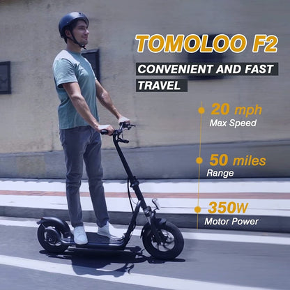 TOMOLOO F2 Hoverboard with Bluetooth Speaker and LED Lights Heavy Duty Off Road Electric Scooter for Adults 80km Long Range Electric Scooters with 12'' Plus Tires