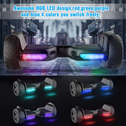 TOMOLOO V3 8.5" Hoverboard with Bluetooth Speaker and LED Lights Self Balancing Electric Hover Board Craft Skateboard Scooter BLACK