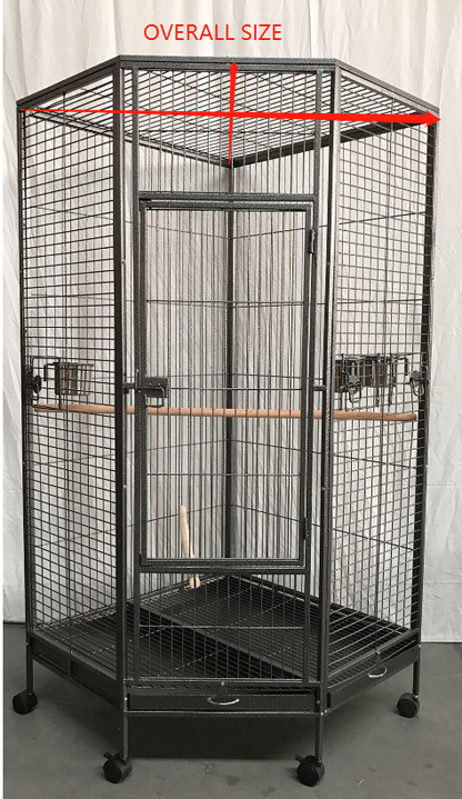 162cm Large Corner Bird Cage Pet Parrot Aviary Perch Castor Wheel