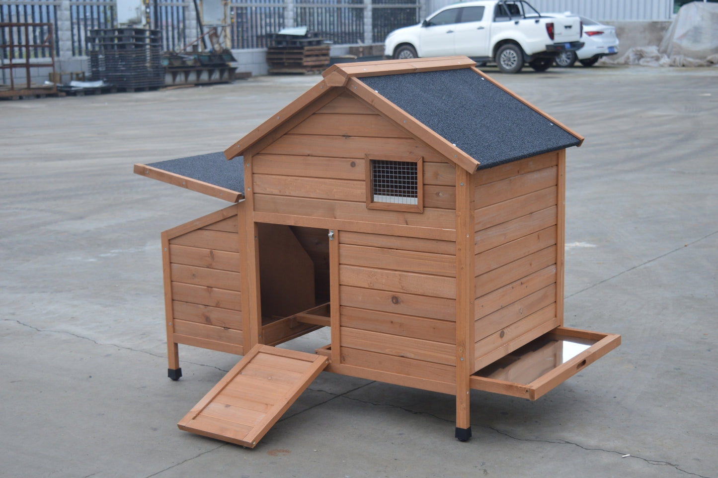 Brown Chicken Coop Rabbit Hutch Cat Cage Hen Chook House