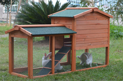 146cm Rabbit Hutch Metal Run Wooden Cage Guinea Pig Cage House