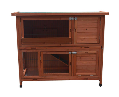 120cm XL Double Storey Rabbit Hutch Guinea Pig Cage , Ferret cage Cat W Pull Out Tray