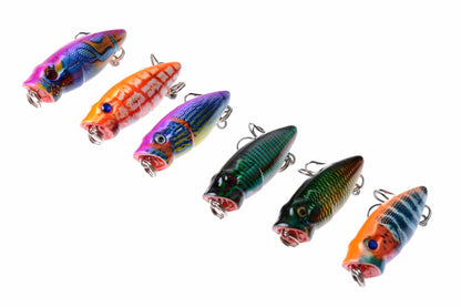 6X 3.5cm Popper Poppers Fishing Lure Lures Surface Tackle Fresh Saltwater