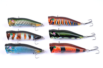 6X 7cm Popper Poppers Fishing Lure Lures Surface Tackle Fresh Saltwater