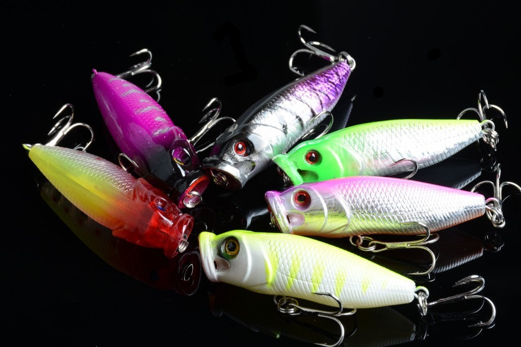 6X 6.5cm Popper Poppers Fishing Lure Lures Surface Tackle Fresh Saltwater