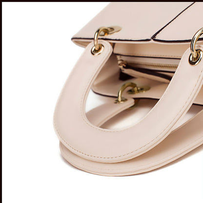 Unique Cream White Fashion Hand bag with real leather