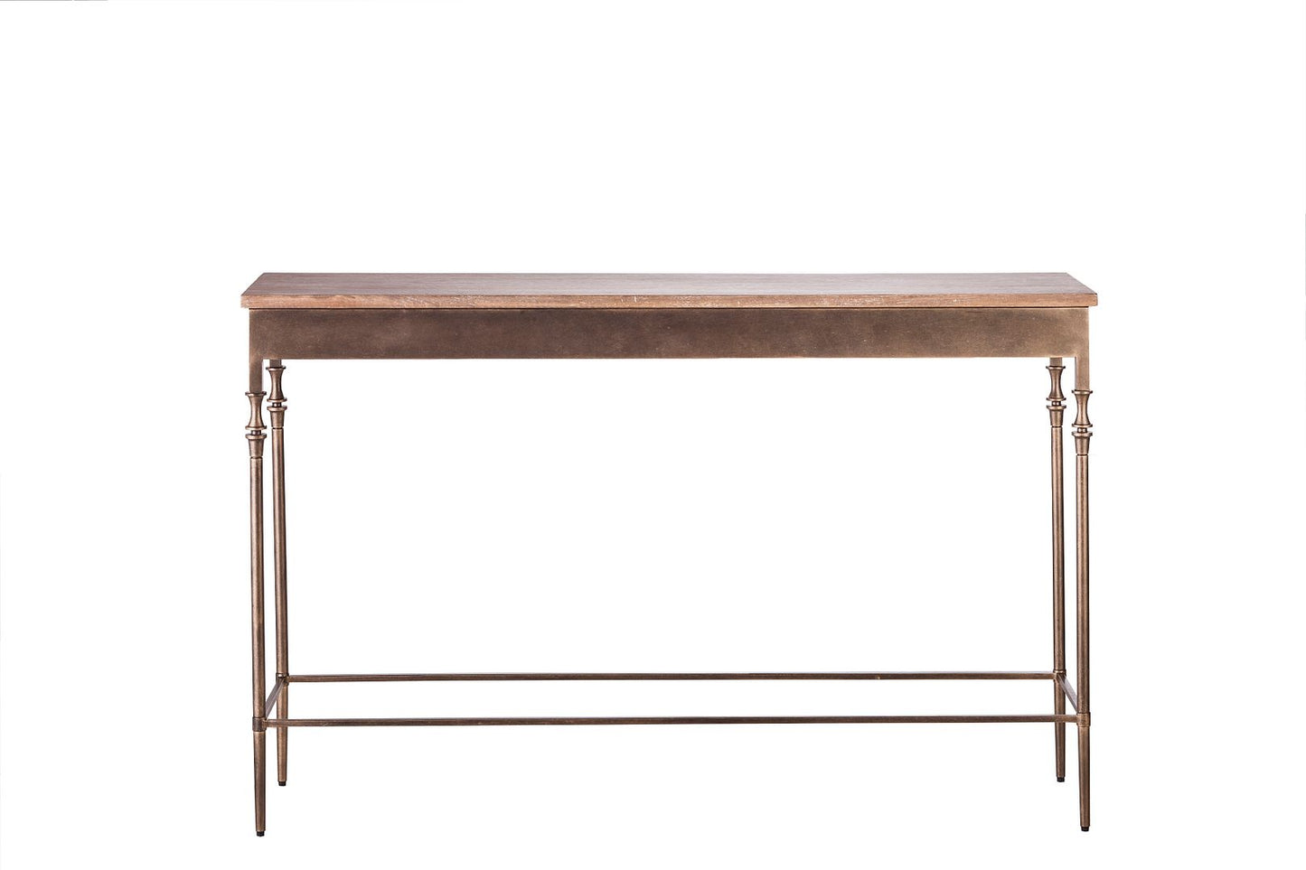 Wooden Iron Narrow Hallway Console Table with Finial Legs