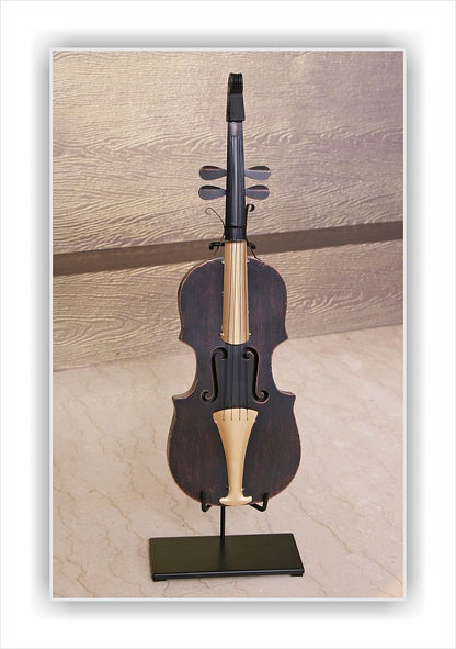 Violin Statue Display Ornament for Home Decor in Copper Finish