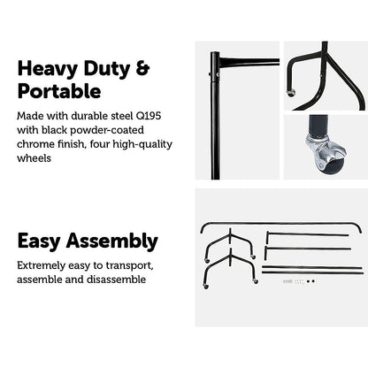 300LBS Heavy Duty Clothing Garment Rail Rack Hanger