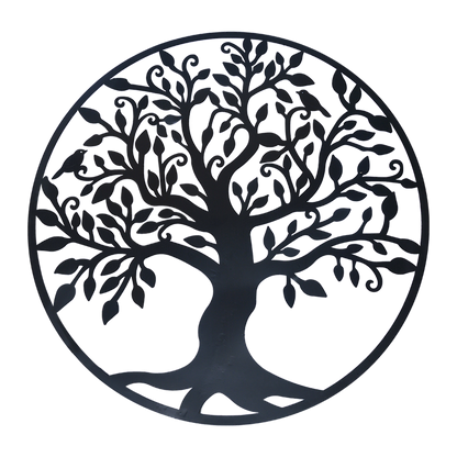 Black Tree of Life Wall Art Hanging Metal Iron Sculpture Garden 60cm